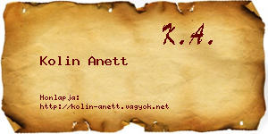 Kolin Anett névjegykártya
